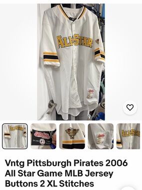 Vintage Pittsburgh Pirates all star button down jersey MBA 2XL stitches patches